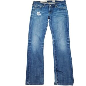 AG Adriano Goldschmied Jeans Women 27R Blue Ballad Calypso Slim Boot‎ Distressed